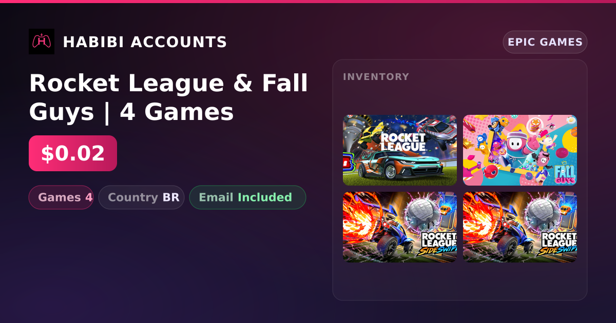 Rocket League & Fall Guys | 4 Games — HabibiAccounts