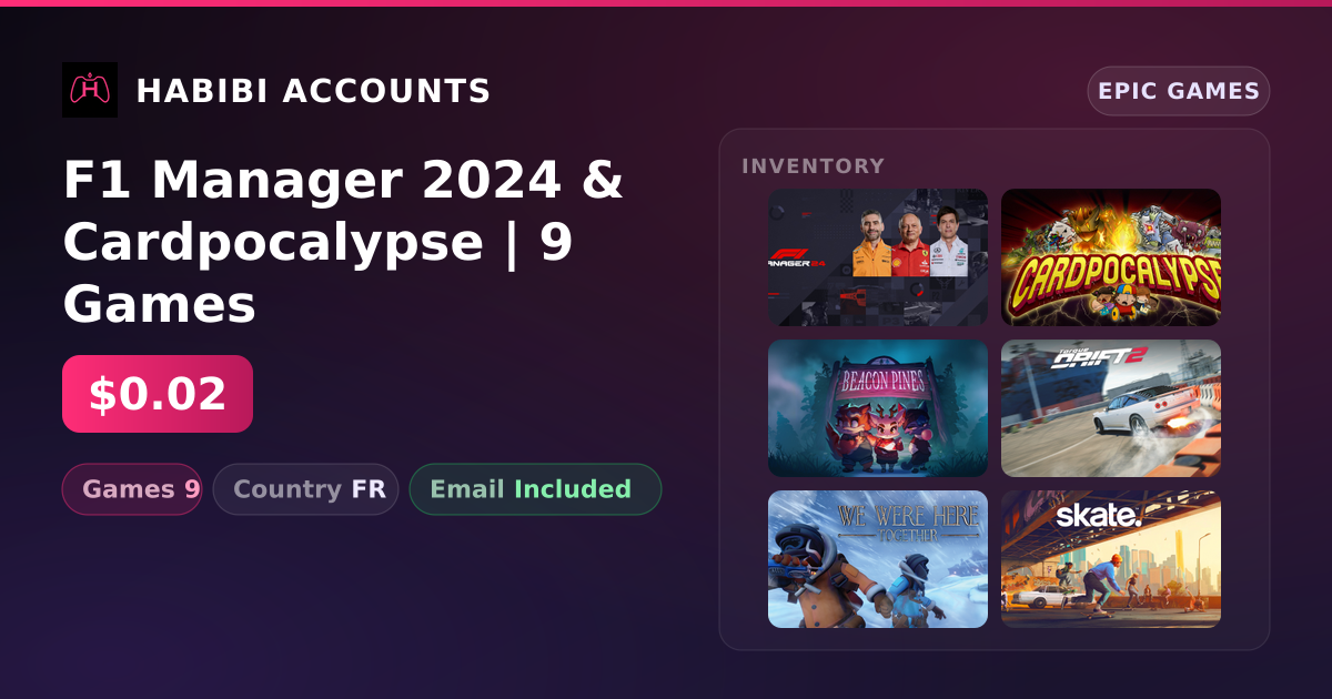 F1 Manager 2024 & Cardpocalypse | 9 Games — HabibiAccounts