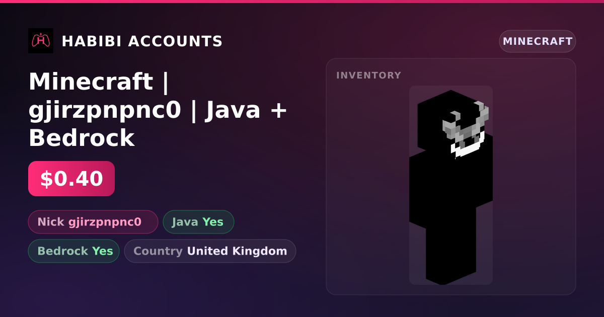 Minecraft | gjirzpnpnc0 | Java + Bedrock — HabibiAccounts