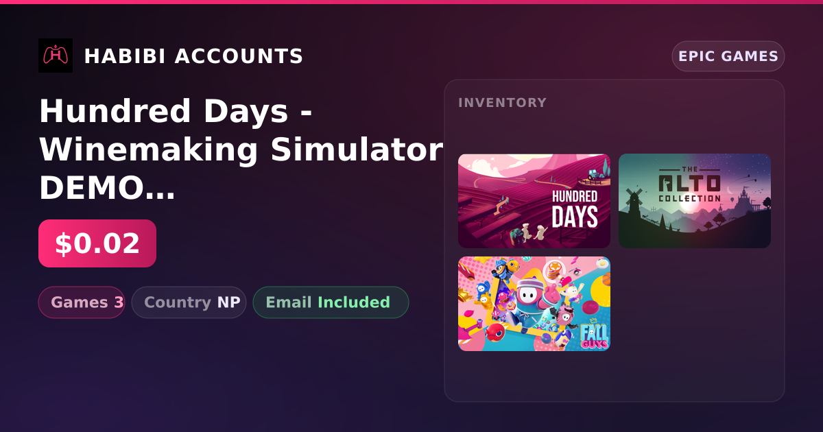 Hundred Days - Winemaking Simulator DEMO & The Alto Collection | 3 Games — HabibiAccounts