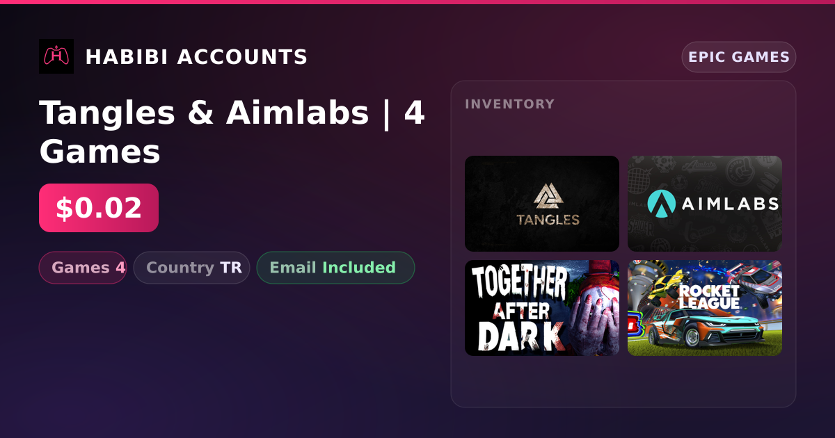 Tangles & Aimlabs | 4 Games — HabibiAccounts
