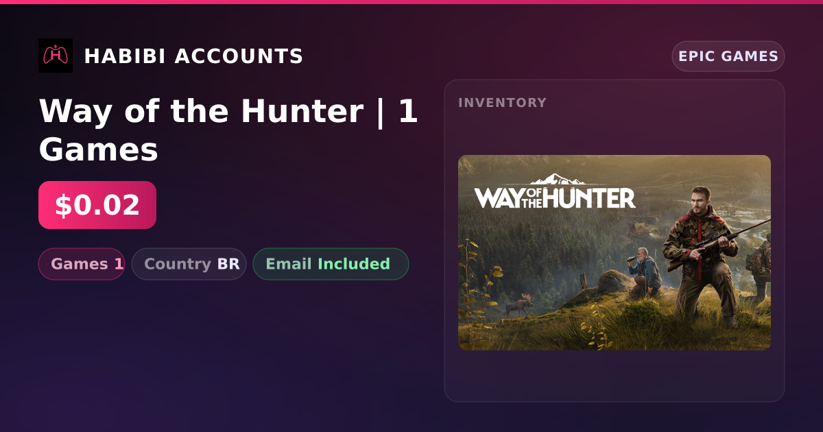 Way of the Hunter | 1 Games — HabibiAccounts