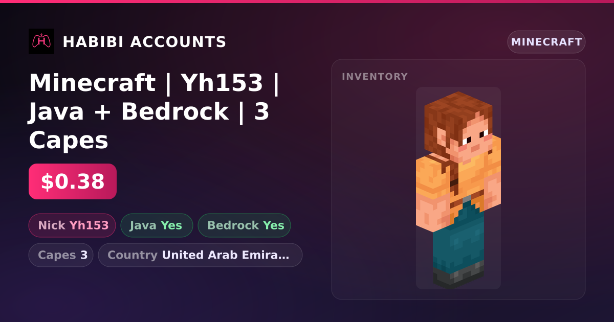 Minecraft | Yh153 | Java + Bedrock | 3 Capes — HabibiAccounts