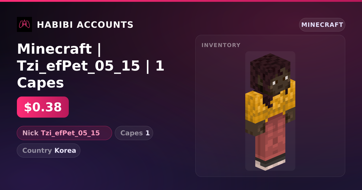 Minecraft | Tzi_efPet_05_15 | 1 Capes — HabibiAccounts