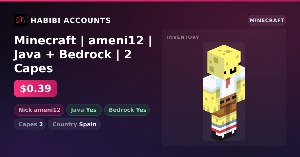 Minecraft | ameni12 | Java + Bedrock | 2 Capes — HabibiAccounts