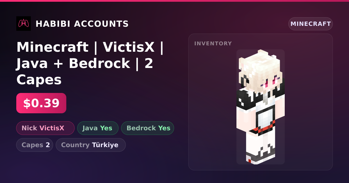 Minecraft | VictisX | Java + Bedrock | 2 Capes — HabibiAccounts