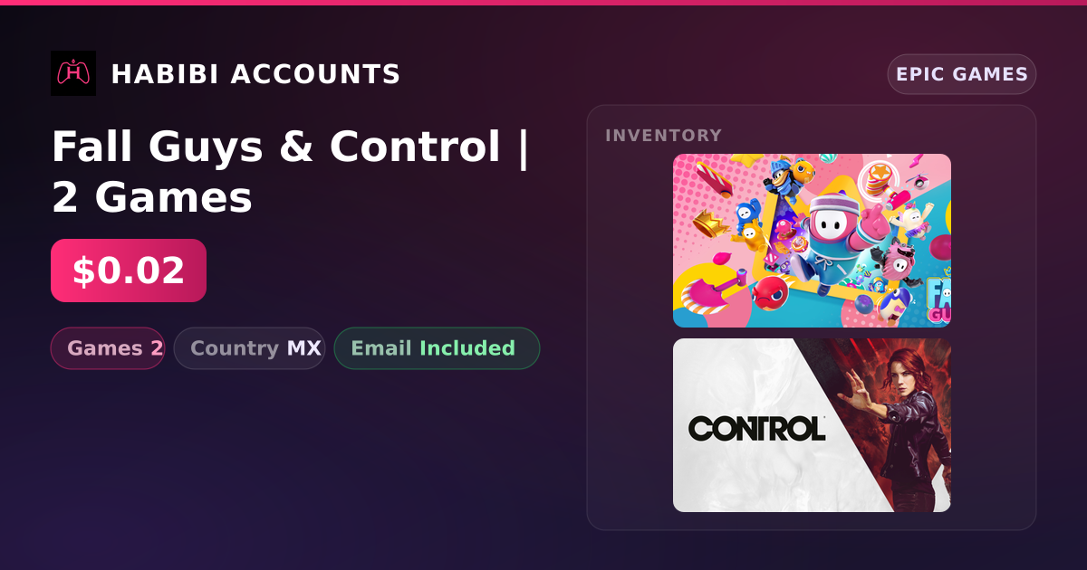 Fall Guys & Control | 2 Games — HabibiAccounts