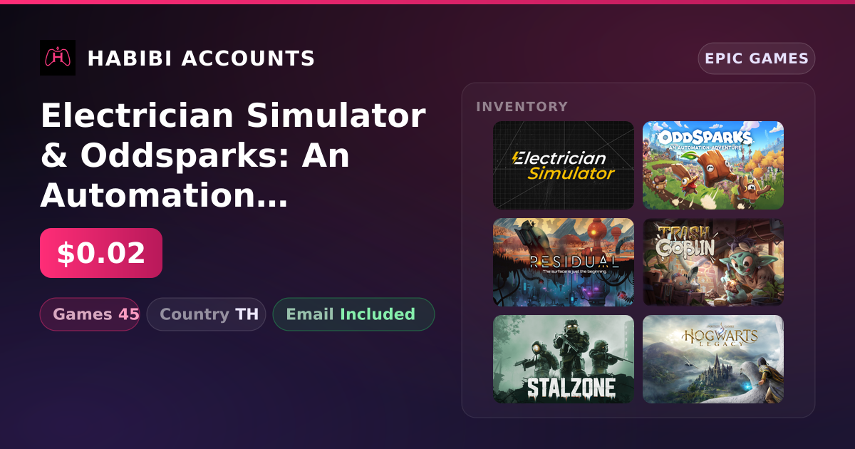 Electrician Simulator & Oddsparks: An Automation Adventure | 45 Games — HabibiAccounts