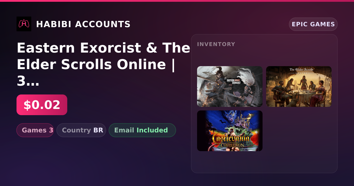 Eastern Exorcist & The Elder Scrolls Online | 3 Games — HabibiAccounts
