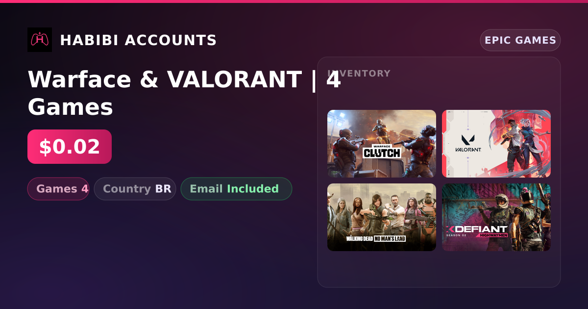 Warface & VALORANT | 4 Games — HabibiAccounts