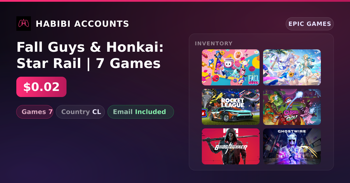 Fall Guys & Honkai: Star Rail | 7 Games — HabibiAccounts