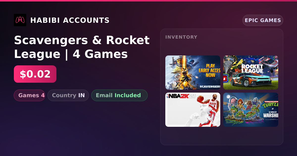 Scavengers & Rocket League | 4 Games — HabibiAccounts