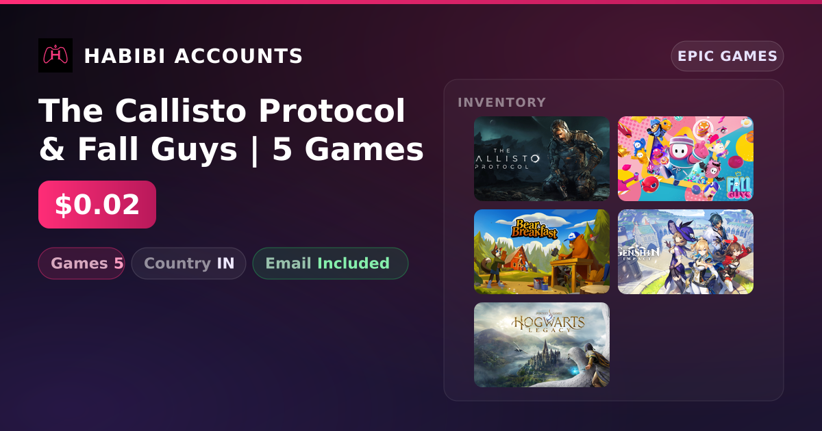 The Callisto Protocol & Fall Guys | 5 Games — HabibiAccounts