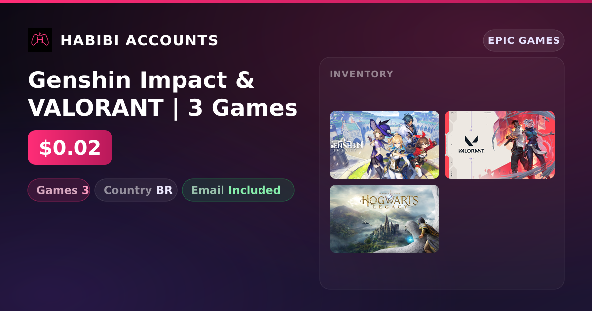 Genshin Impact & VALORANT | 3 Games — HabibiAccounts