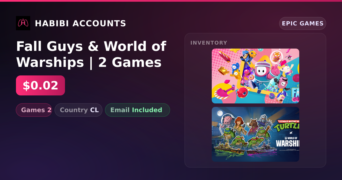 Fall Guys & World of Warships | 2 Games — HabibiAccounts