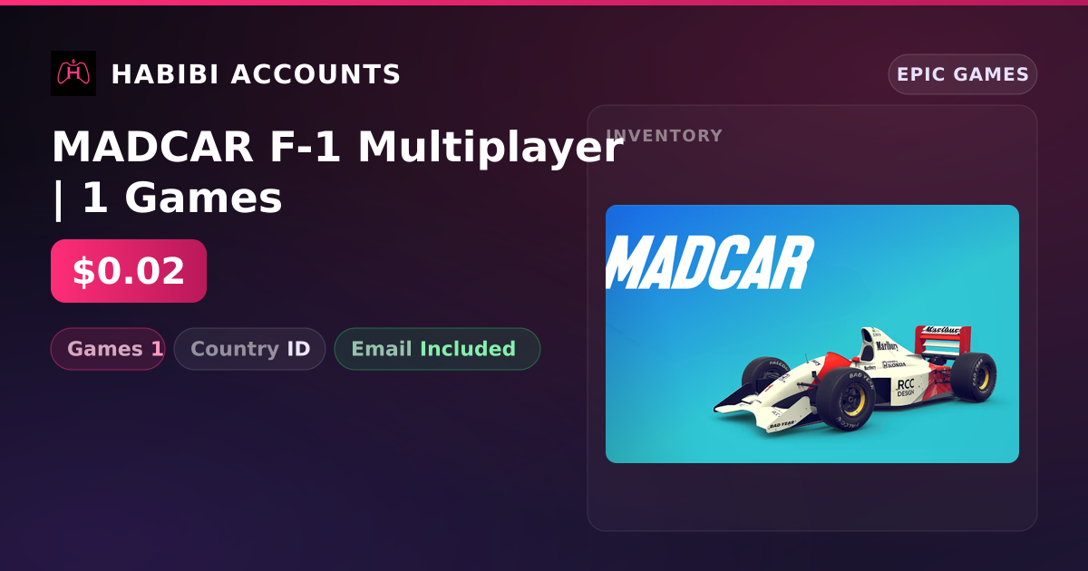 MADCAR F-1 Multiplayer | 1 Games — HabibiAccounts
