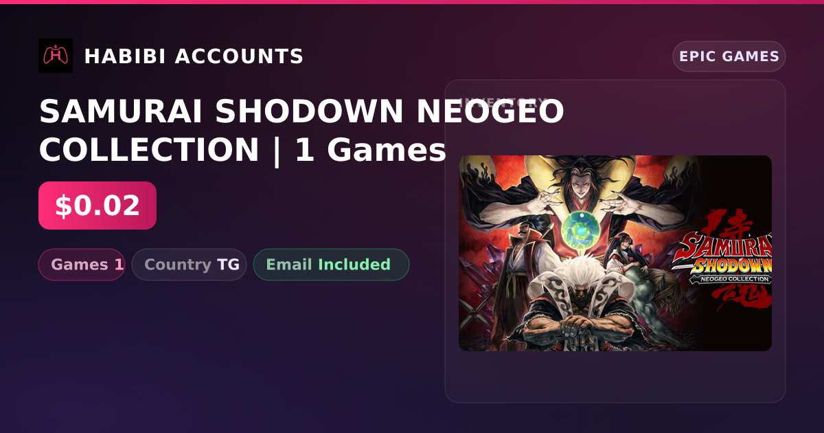 SAMURAI SHODOWN NEOGEO COLLECTION | 1 Games — HabibiAccounts
