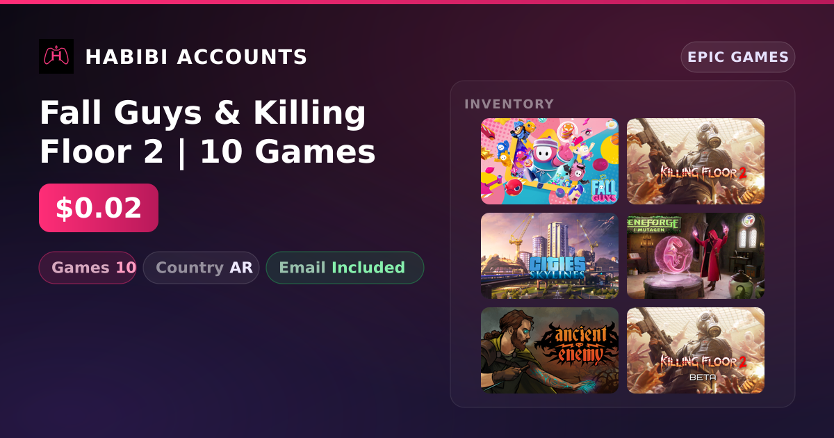 Fall Guys & Killing Floor 2 | 10 Games — HabibiAccounts