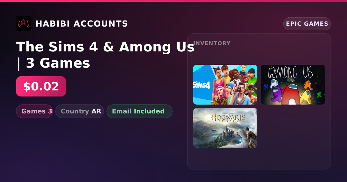 The Sims 4 & Among Us | 3 Games — HabibiAccounts