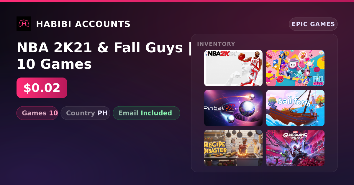 NBA 2K21 & Fall Guys | 10 Games — HabibiAccounts