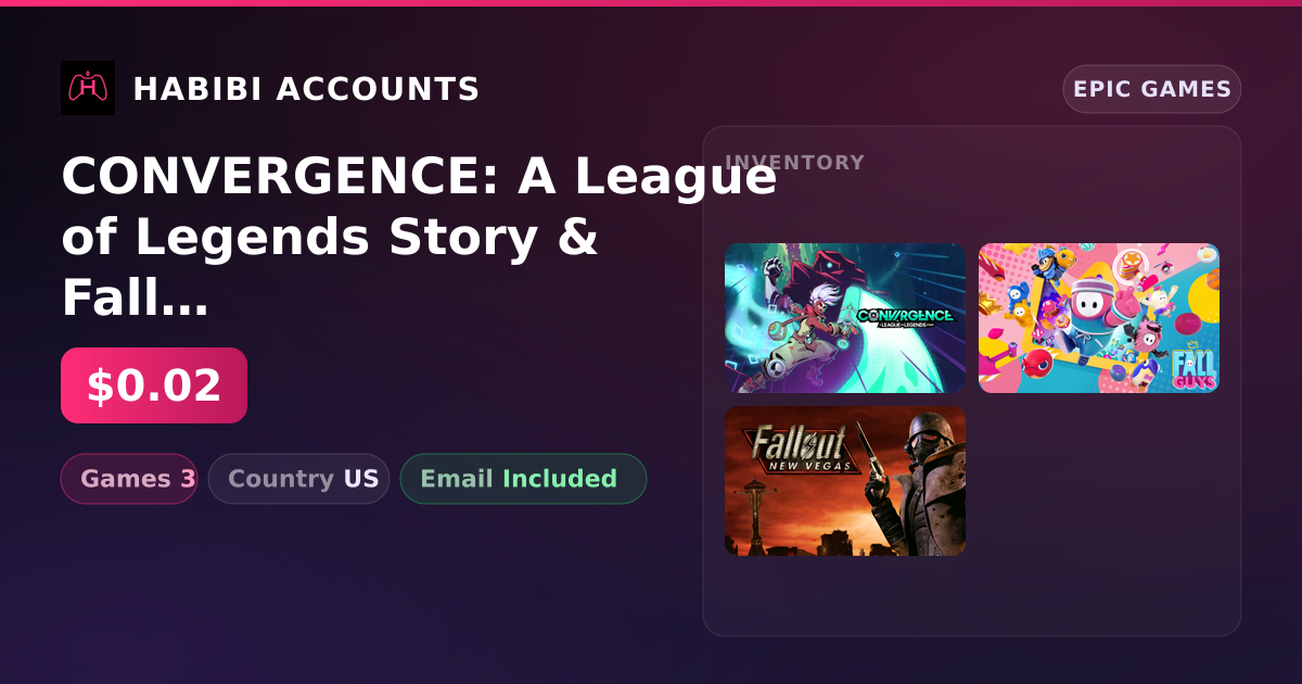 CONVERGENCE: A League of Legends Story & Fall Guys | 3 Games — HabibiAccounts