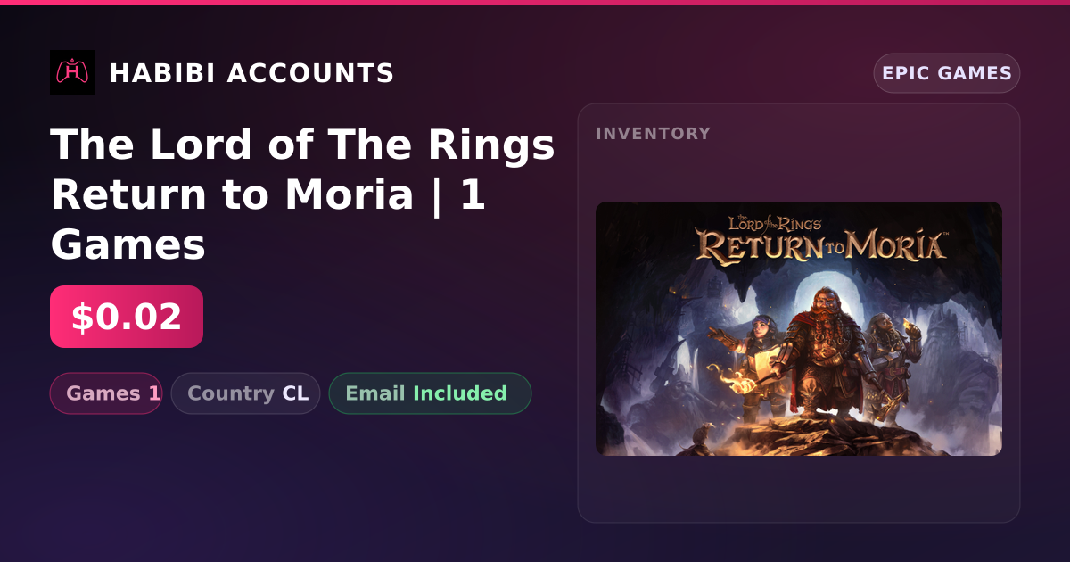 The Lord of The Rings Return to Moria | 1 Games — HabibiAccounts