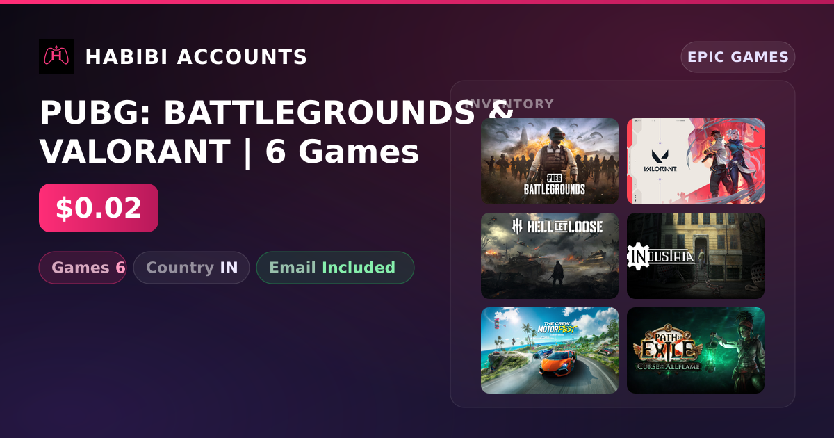 PUBG: BATTLEGROUNDS & VALORANT | 6 Games — HabibiAccounts