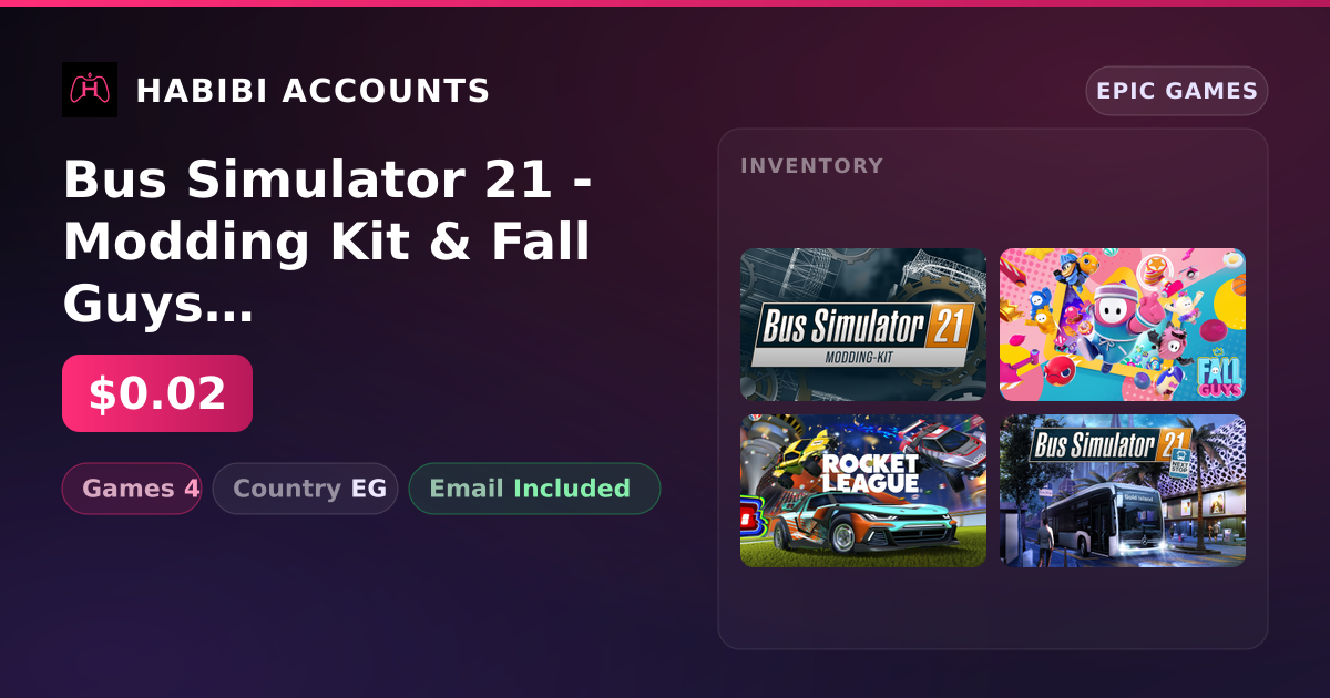 Bus Simulator 21 - Modding Kit & Fall Guys | 4 Games — HabibiAccounts