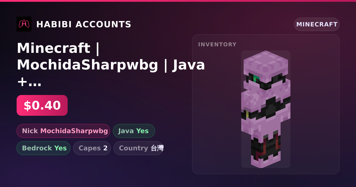 Minecraft | MochidaSharpwbg | Java + Bedrock | 2 Capes — HabibiAccounts