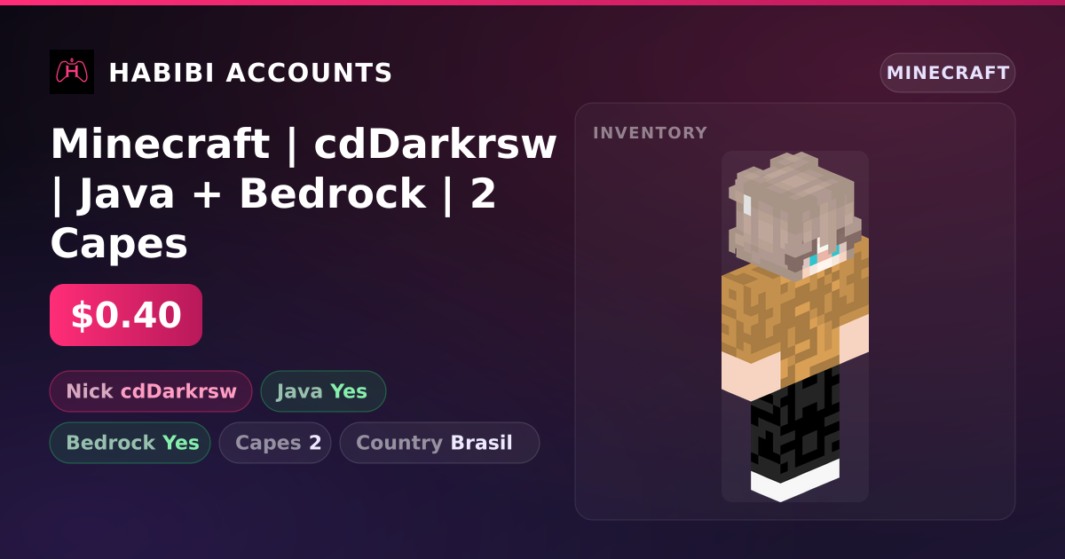 Minecraft | cdDarkrsw | Java + Bedrock | 2 Capes — HabibiAccounts