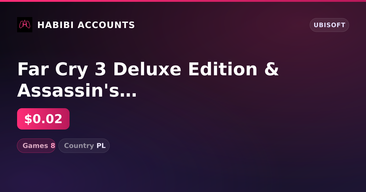 Far Cry 3 Deluxe Edition & Assassin's Creed III | 8 Games — HabibiAccounts