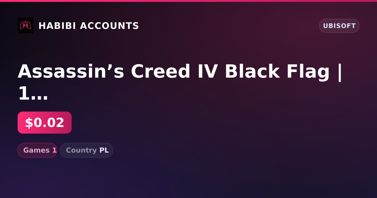 Assassin’s Creed IV Black Flag | 1 Games — HabibiAccounts