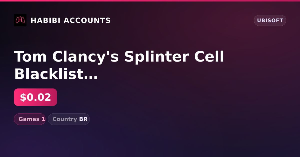 Tom Clancy's Splinter Cell Blacklist | 1 Games — HabibiAccounts