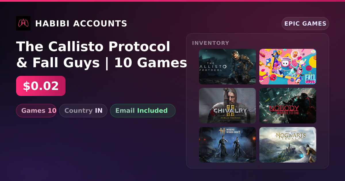 The Callisto Protocol & Fall Guys | 10 Games — HabibiAccounts