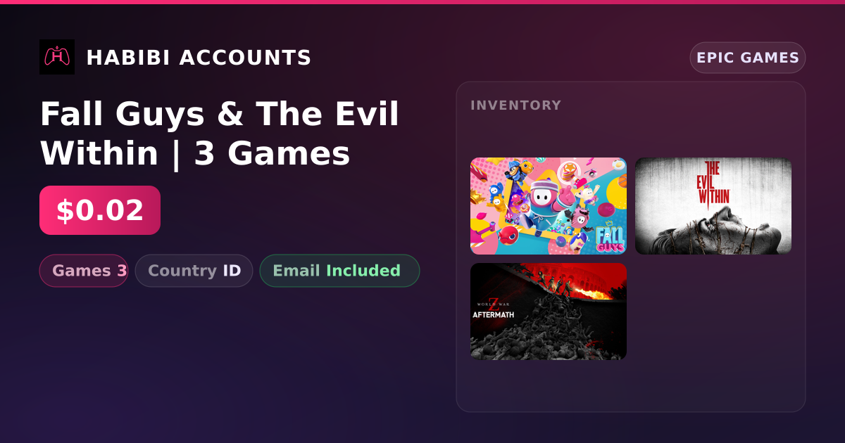 Fall Guys & The Evil Within | 3 Games — HabibiAccounts