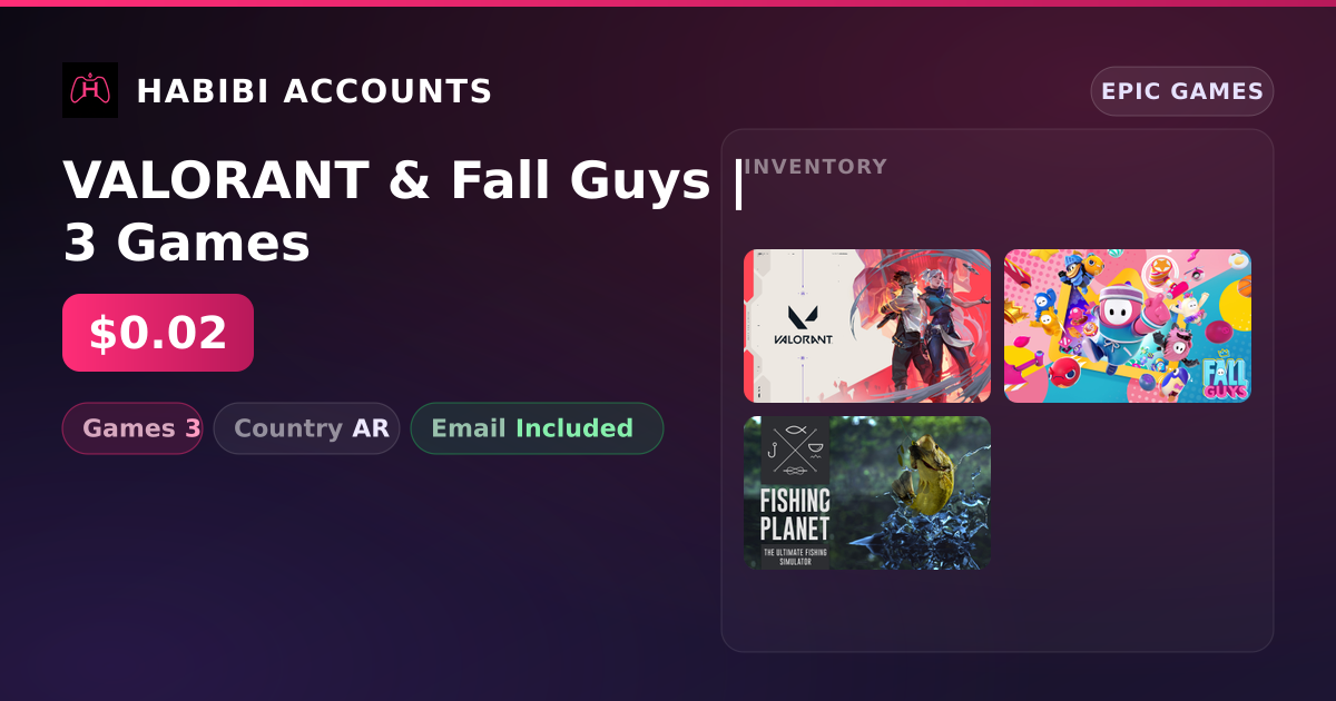 VALORANT & Fall Guys | 3 Games — HabibiAccounts