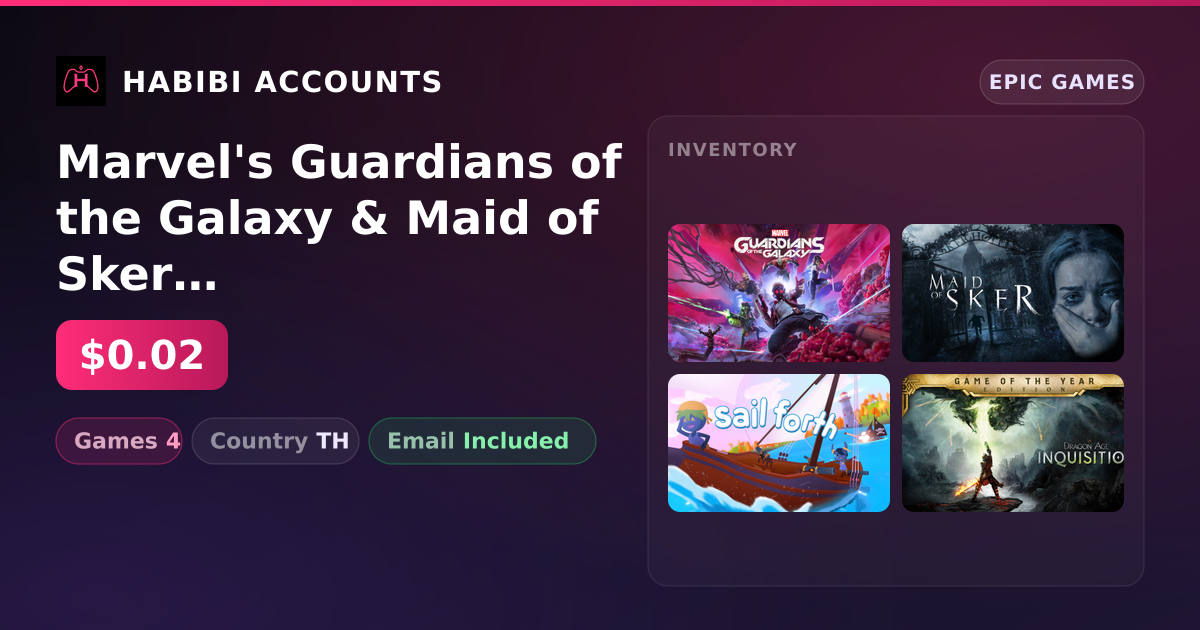 Marvel's Guardians of the Galaxy & Maid of Sker | 4 Games — HabibiAccounts