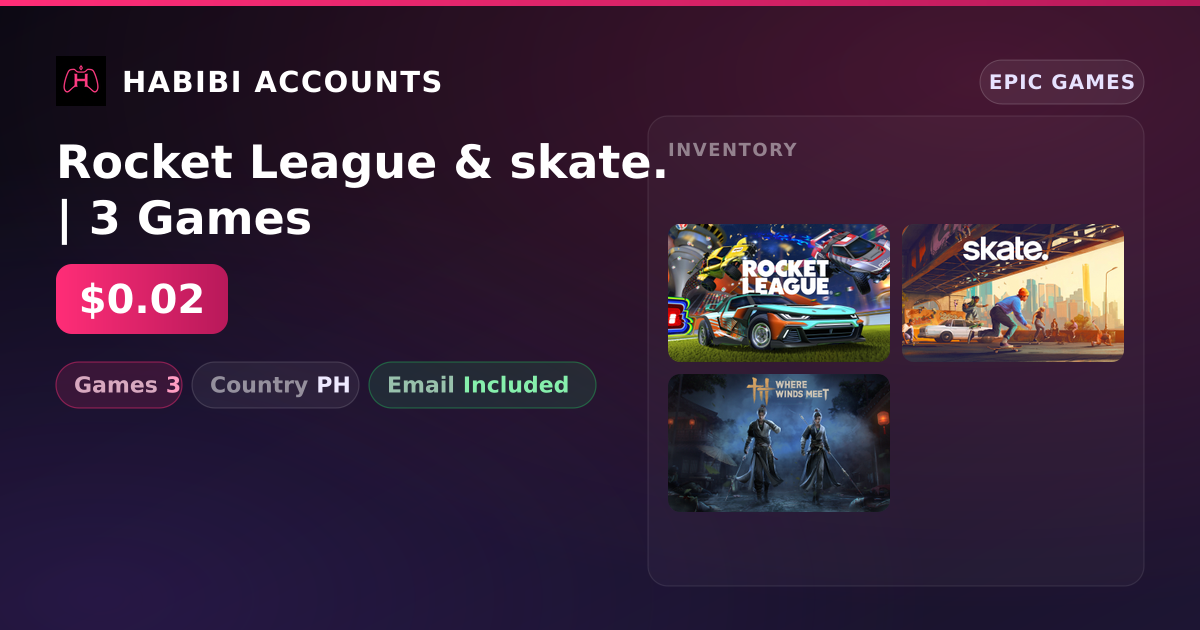 Rocket League & skate. | 3 Games — HabibiAccounts