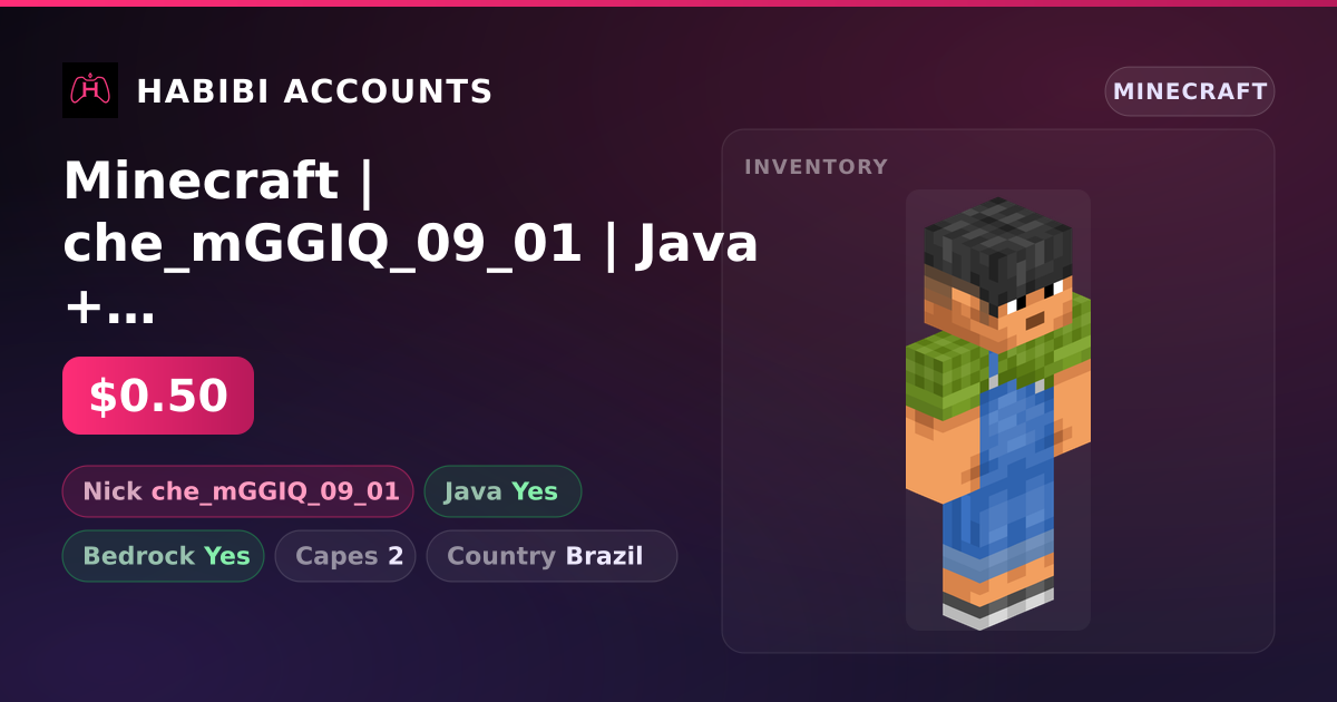 Minecraft | che_mGGIQ_09_01 | Java + Bedrock | 2 Capes — HabibiAccounts