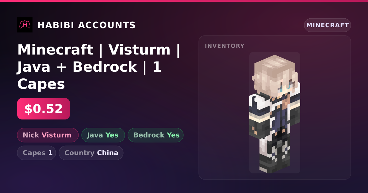 Minecraft | Visturm | Java + Bedrock | 1 Capes — HabibiAccounts