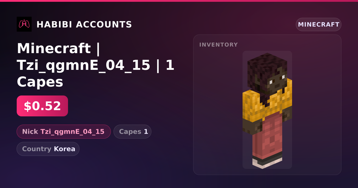 Minecraft | Tzi_qgmnE_04_15 | 1 Capes — HabibiAccounts