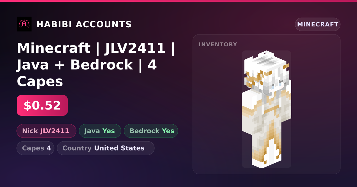 Minecraft | JLV2411 | Java + Bedrock | 4 Capes — HabibiAccounts