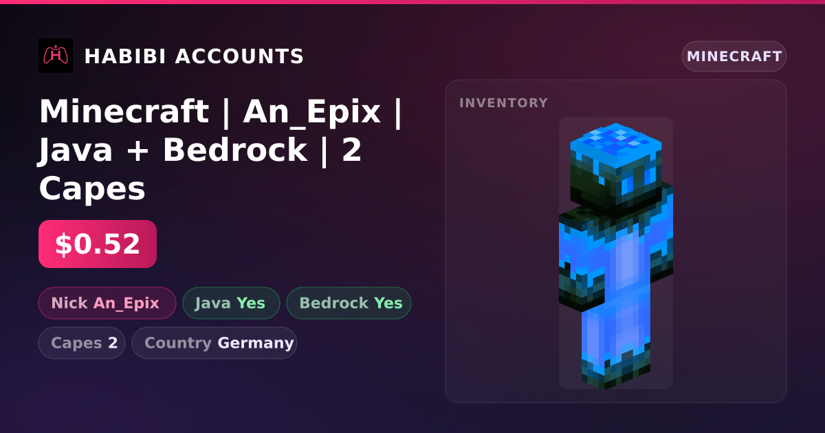 Minecraft | An_Epix | Java + Bedrock | 2 Capes — HabibiAccounts