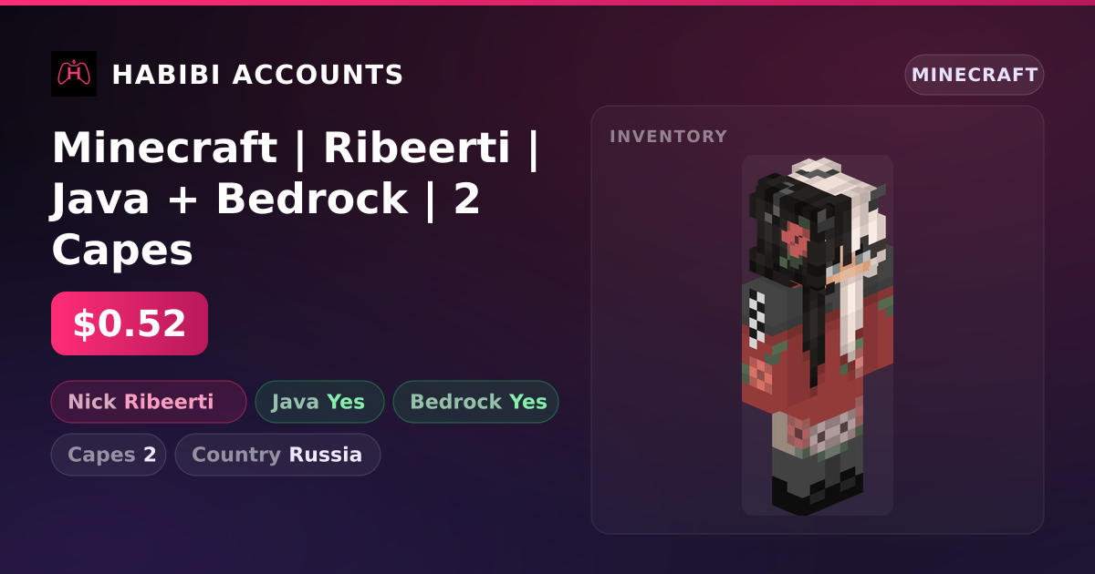 Minecraft | Ribeerti | Java + Bedrock | 2 Capes — HabibiAccounts