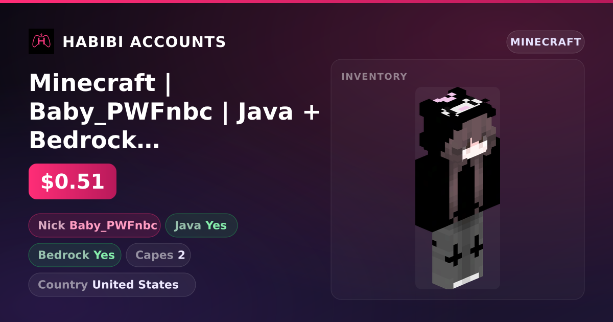 Minecraft | Baby_PWFnbc | Java + Bedrock | 2 Capes — HabibiAccounts