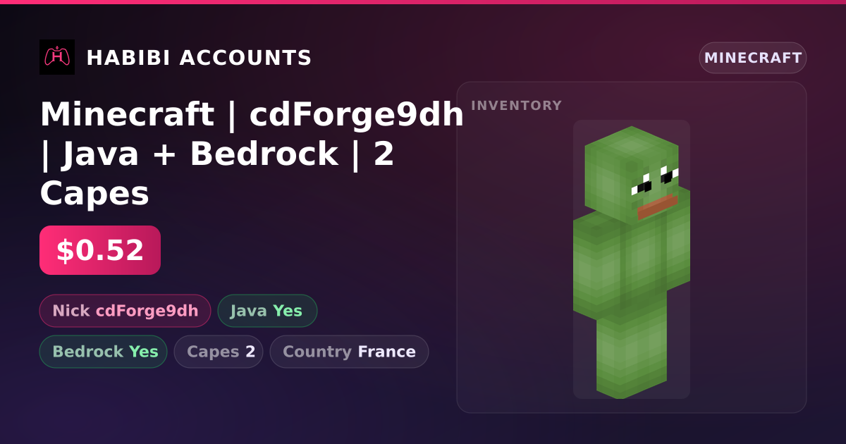 Minecraft | cdForge9dh | Java + Bedrock | 2 Capes — HabibiAccounts