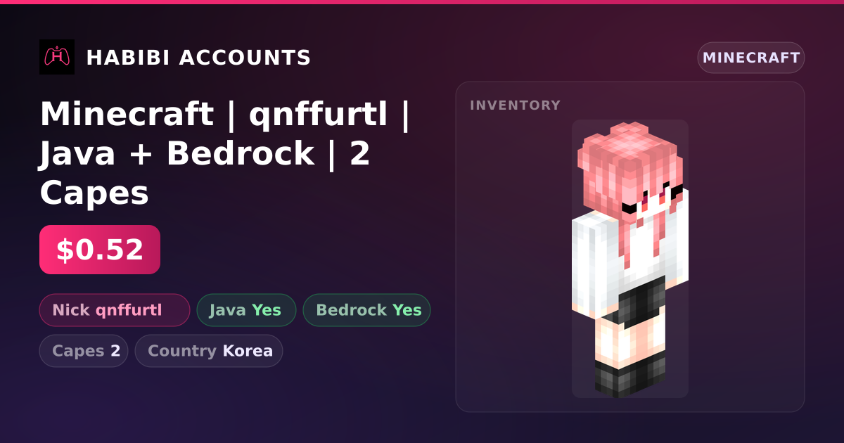 Minecraft | qnffurtl | Java + Bedrock | 2 Capes — HabibiAccounts