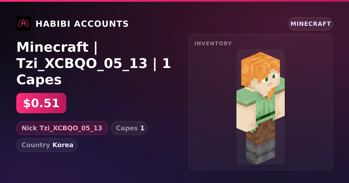 Minecraft | Tzi_XCBQO_05_13 | 1 Capes — HabibiAccounts