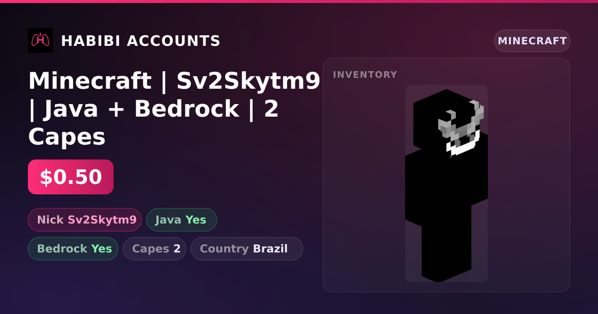 Minecraft | Sv2Skytm9 | Java + Bedrock | 2 Capes — HabibiAccounts