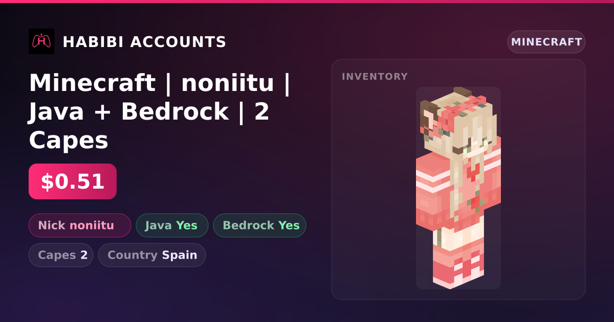 Minecraft | noniitu | Java + Bedrock | 2 Capes — HabibiAccounts